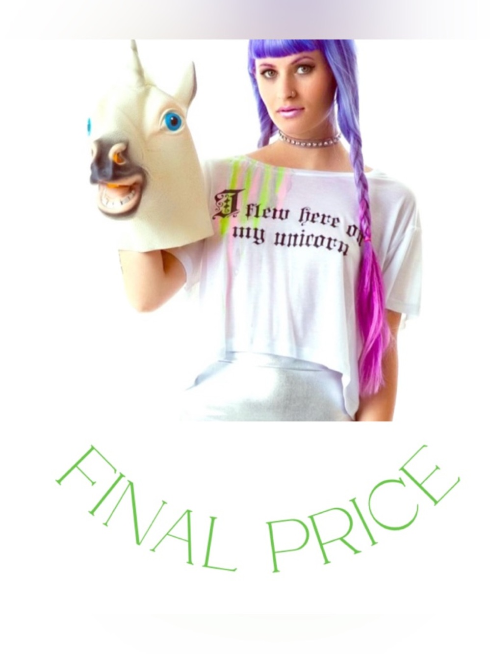 ✅ FINAL PRICE 🦄 DollsKill Obscure Couture Unicorn Loose Crop Tee